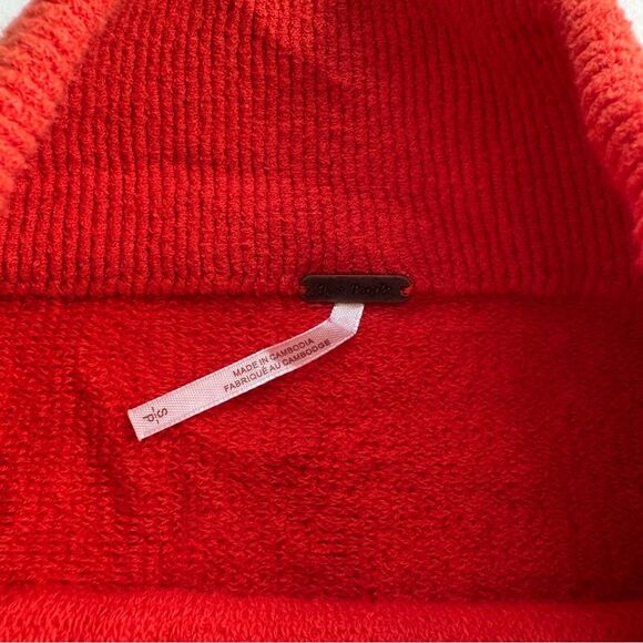 Free People Tomato Red Ottoman Slouchy Tunic Sweater Size Small - Picture 4 of 8